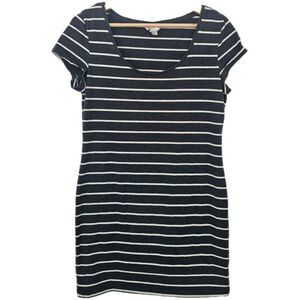 H&M Basic | Black/White Striped T-Shirt Dress | Size M